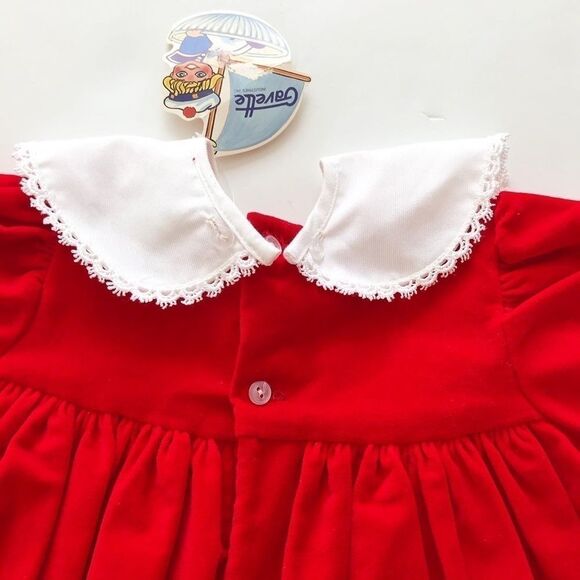 Vintage Gavette NWT velvet dress removable bib 12m - Picture 6 of 6